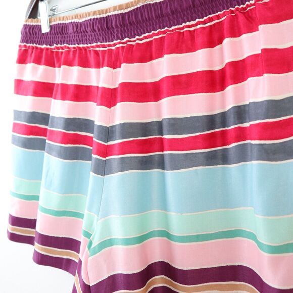 Ann Taylor LOFT Size M Striped Shorts Viscose Satin Multicolor - Picture 5 of 7